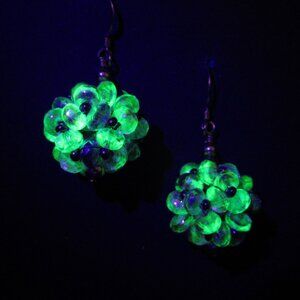 Handwoven UG beaded bead earrings